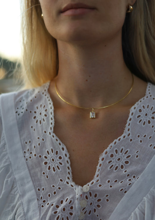 Square Diamond Bezel Choker