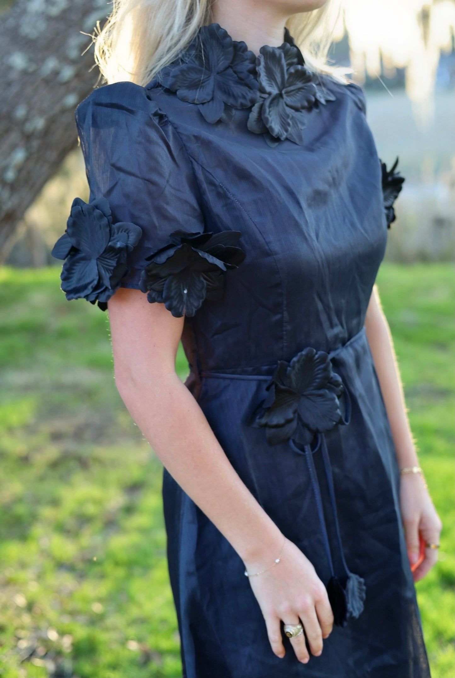 Bloom Dress - Black Midi