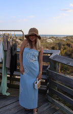 Seashell Embroidered Tube Maxi Dress