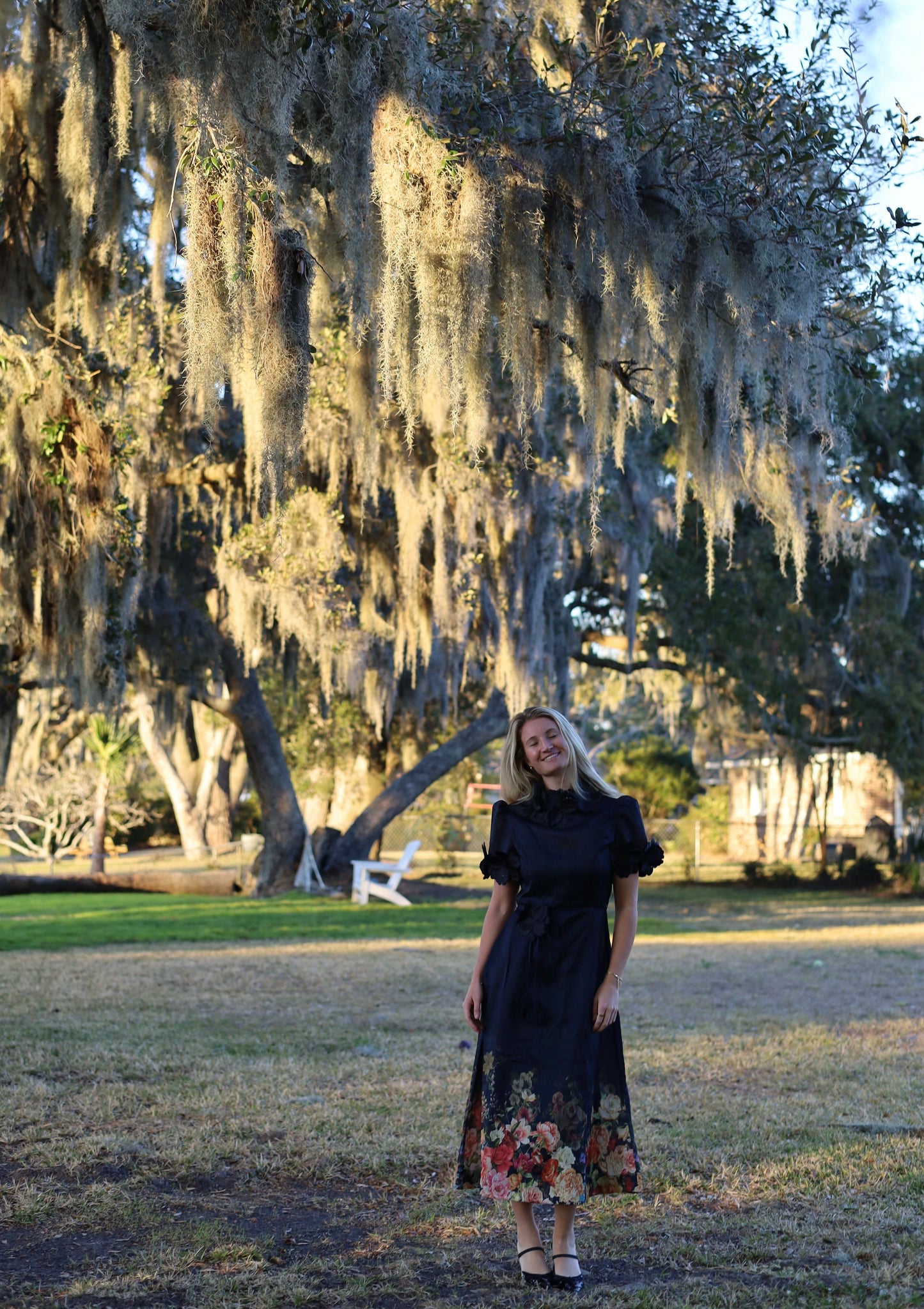 Bloom Dress - Black Midi