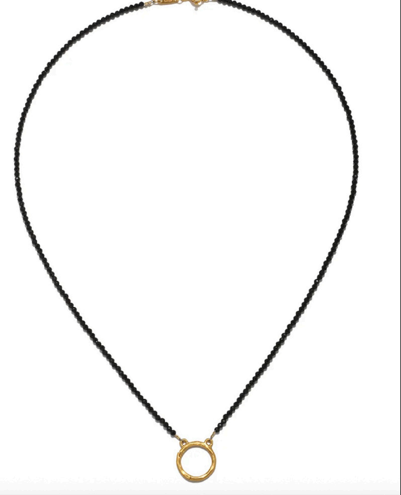 Full Circle Charm Collector Amulet Necklace 18K Gemstone