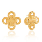 Rope Knot Clover Stud Earrings Waterproof