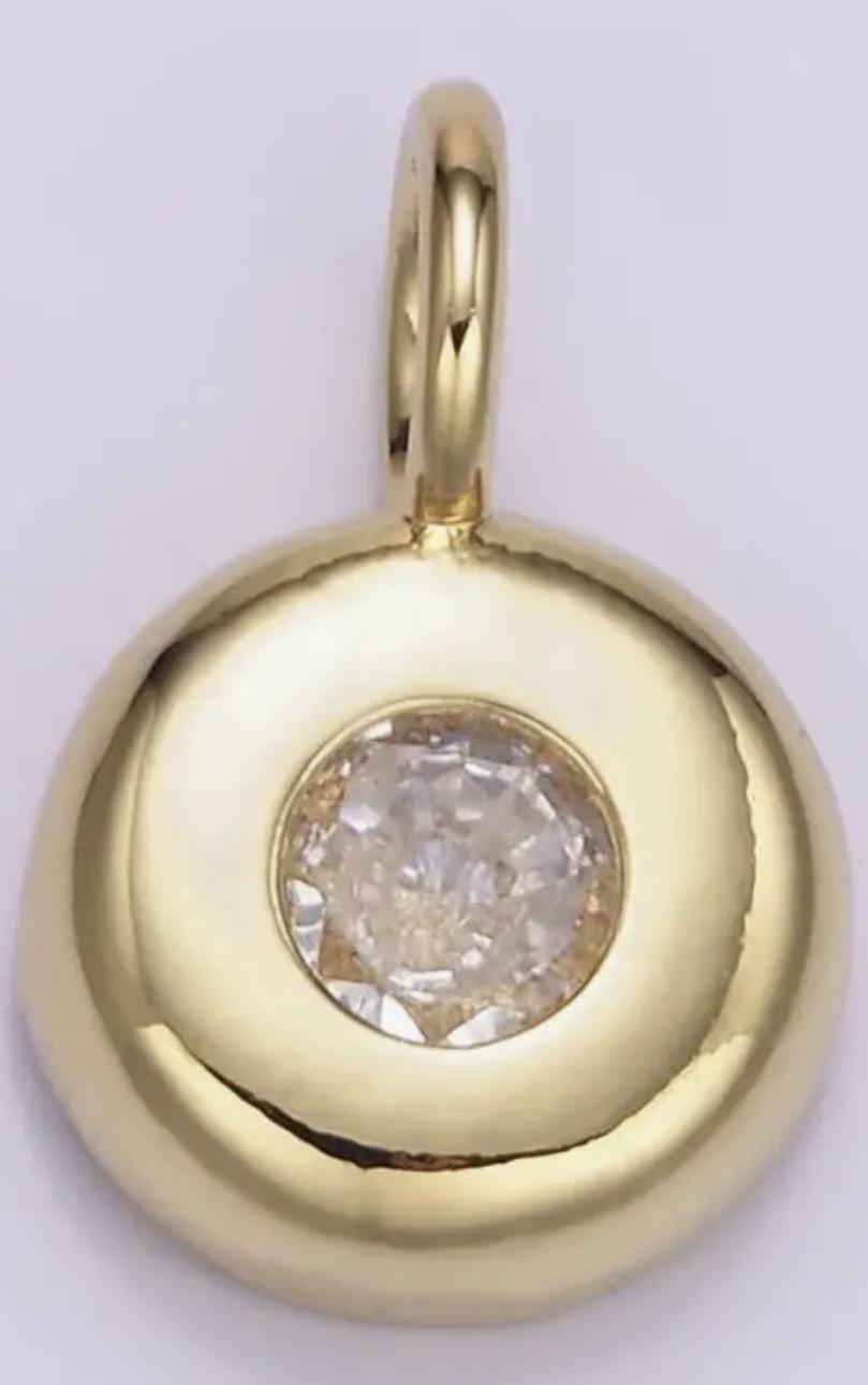 Round Diamond Charm