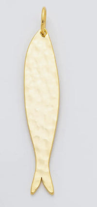 Long Hammered Fish Charm