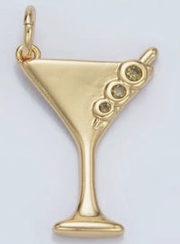 Gold Martini Charm